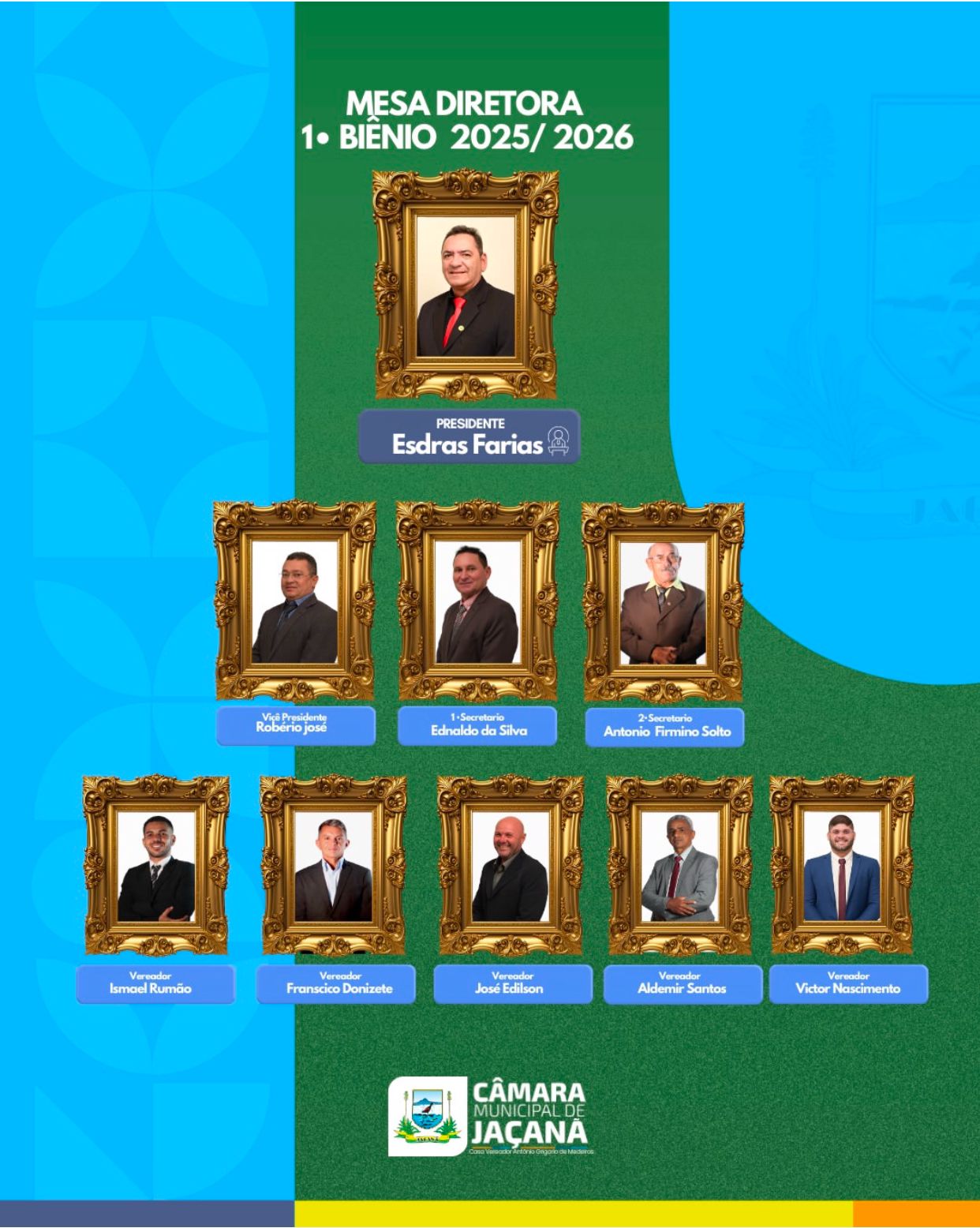 Nova composição da Mesa Diretora para o biênio 2025/2026